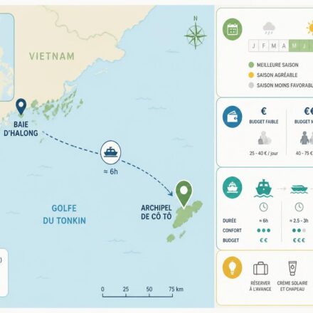 L’archipel de Cô Tô : les îles oubliées du Golfe du Tonkin, à 6h de bateau de Halong découvrez l'archipel de cô tô, un paradis méconnu du golfe du tonkin, accessible en 6 heures de bateau depuis halong. plages idylliques, nature préservée et authenticité au rendez-vous.