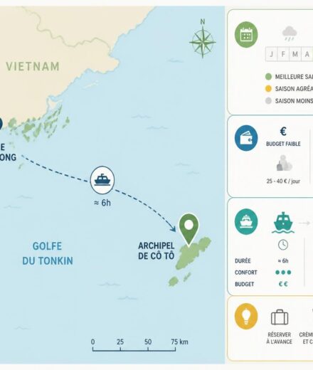 L’archipel de Cô Tô : les îles oubliées du Golfe du Tonkin, à 6h de bateau de Halong découvrez l'archipel de cô tô, un paradis méconnu du golfe du tonkin, accessible en 6 heures de bateau depuis halong. plages idylliques, nature préservée et authenticité au rendez-vous.