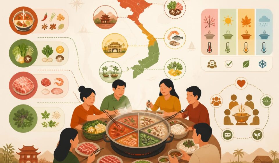 découvrez le lẩu, la fondue vietnamienne conviviale à partager en famille ou entre amis, un plat chaleureux qui rapproche toujours les gourmands.