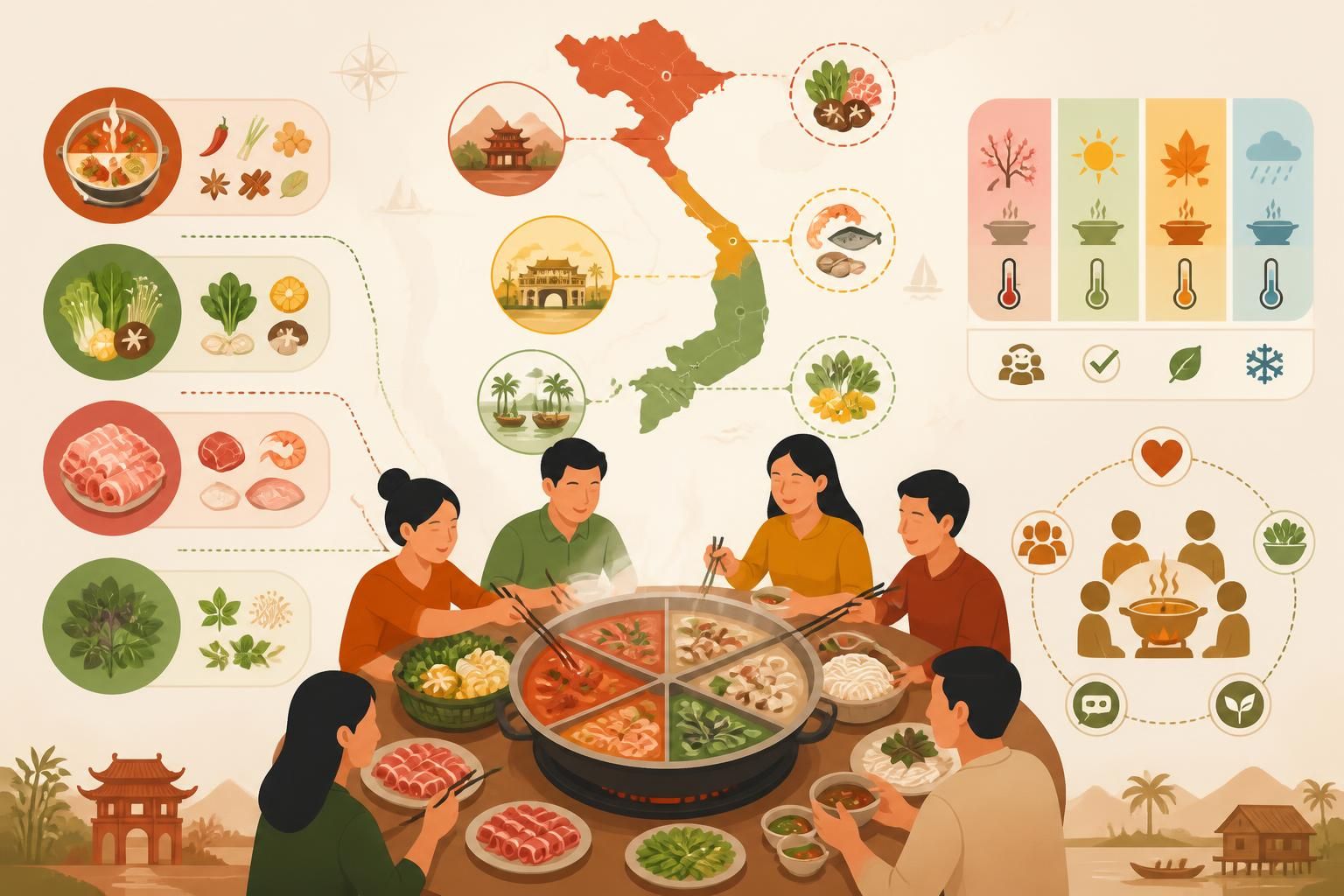 découvrez le lẩu, la fondue vietnamienne conviviale à partager en famille ou entre amis, un plat chaleureux qui rapproche toujours les gourmands.