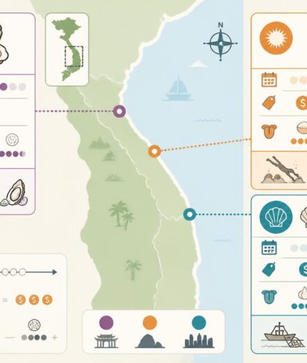 découvrez les délices des fruits de mer de la côte centrale du vietnam : savourez les huîtres fraîches de lăng cô, les oursins délicats de lý sơn et les coquillages exquis de nha trang.