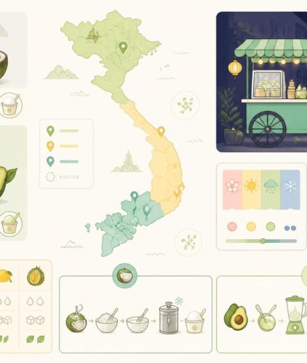 découvrez les glaces artisanales uniques du vietnam, avec les saveurs emblématiques du kem dừa et du kem bơ, servies par les charrettes colorées qui animent les rues à minuit.