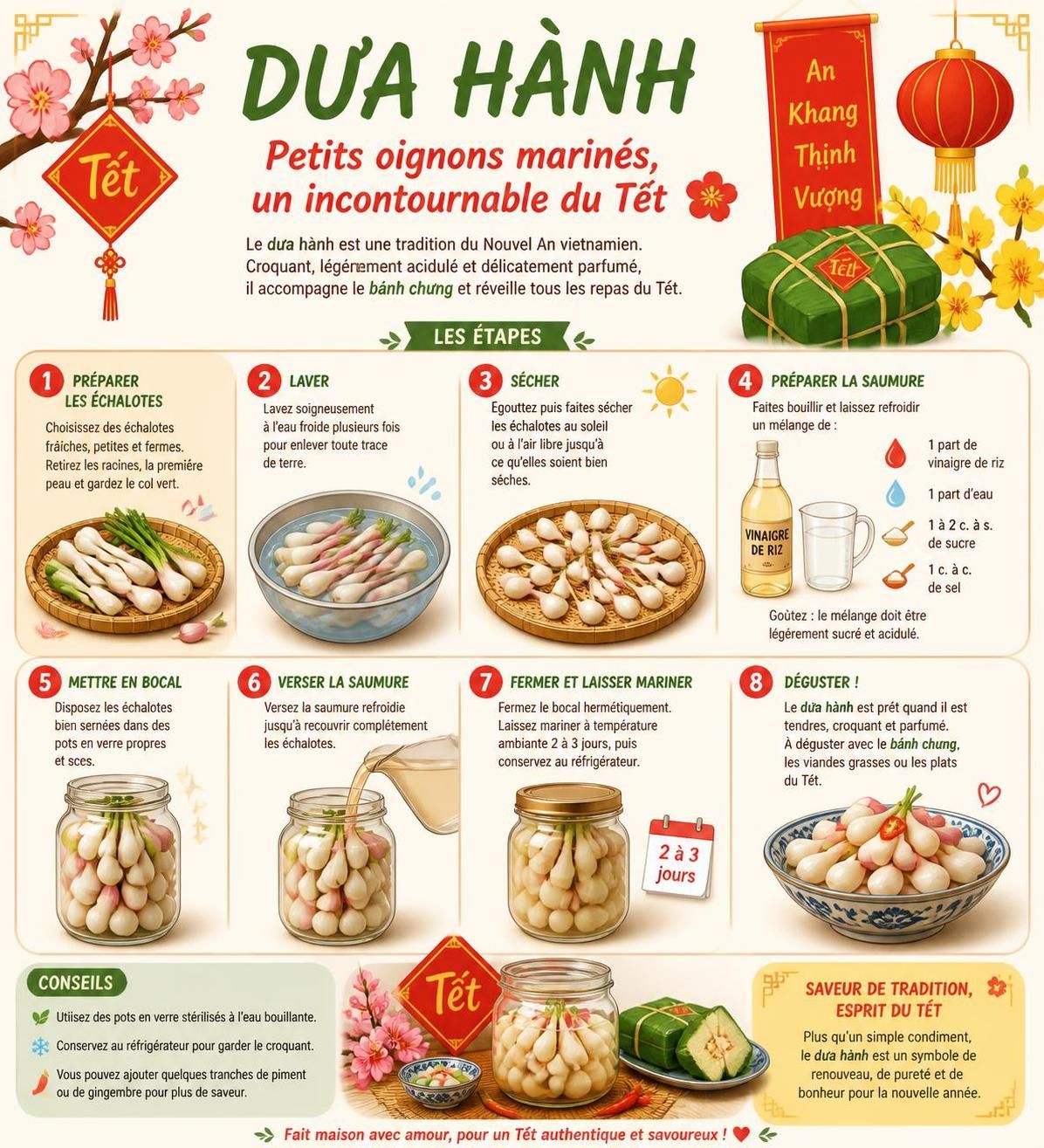 découvrez les pickles traditionnels vietnamiens comme dưa cải et dưa hành, essentiels pour agrémenter vos repas avec leurs saveurs uniques et fraîches.