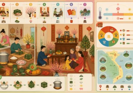 découvrez les préparatifs du têt à travers le quotidien d'une famille vietnamienne et plongez dans les traditions des 7 jours de fête du nouvel an lunaire.