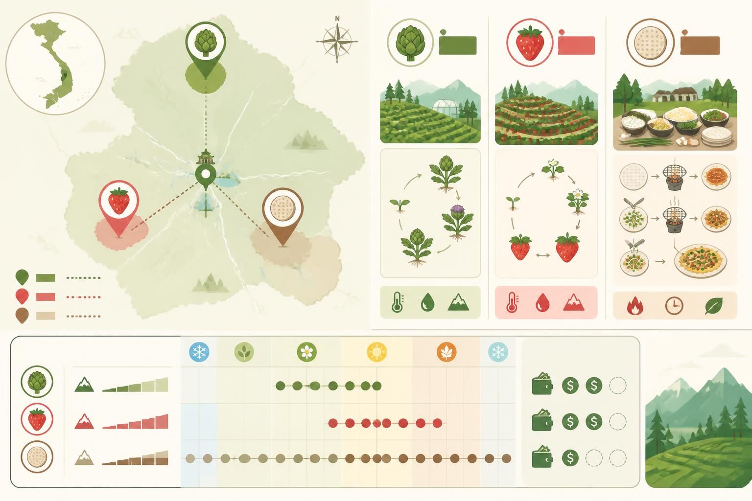 découvrez les spécialités culinaires uniques de đà lạt, entre artichauts frais, fraises sucrées et bánh tráng nướng savoureux, reflet d'une gastronomie d'altitude riche en saveurs et traditions.