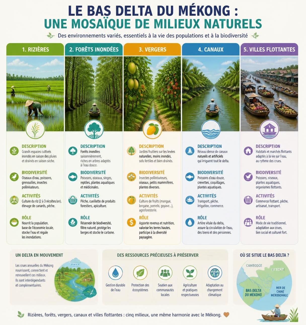 découvrez long an et les provinces sauvages du bas delta du mékong, une région où la nature reprend ses droits et où le mode de vie rural authentique renaît au cœur du delta vietnamien.