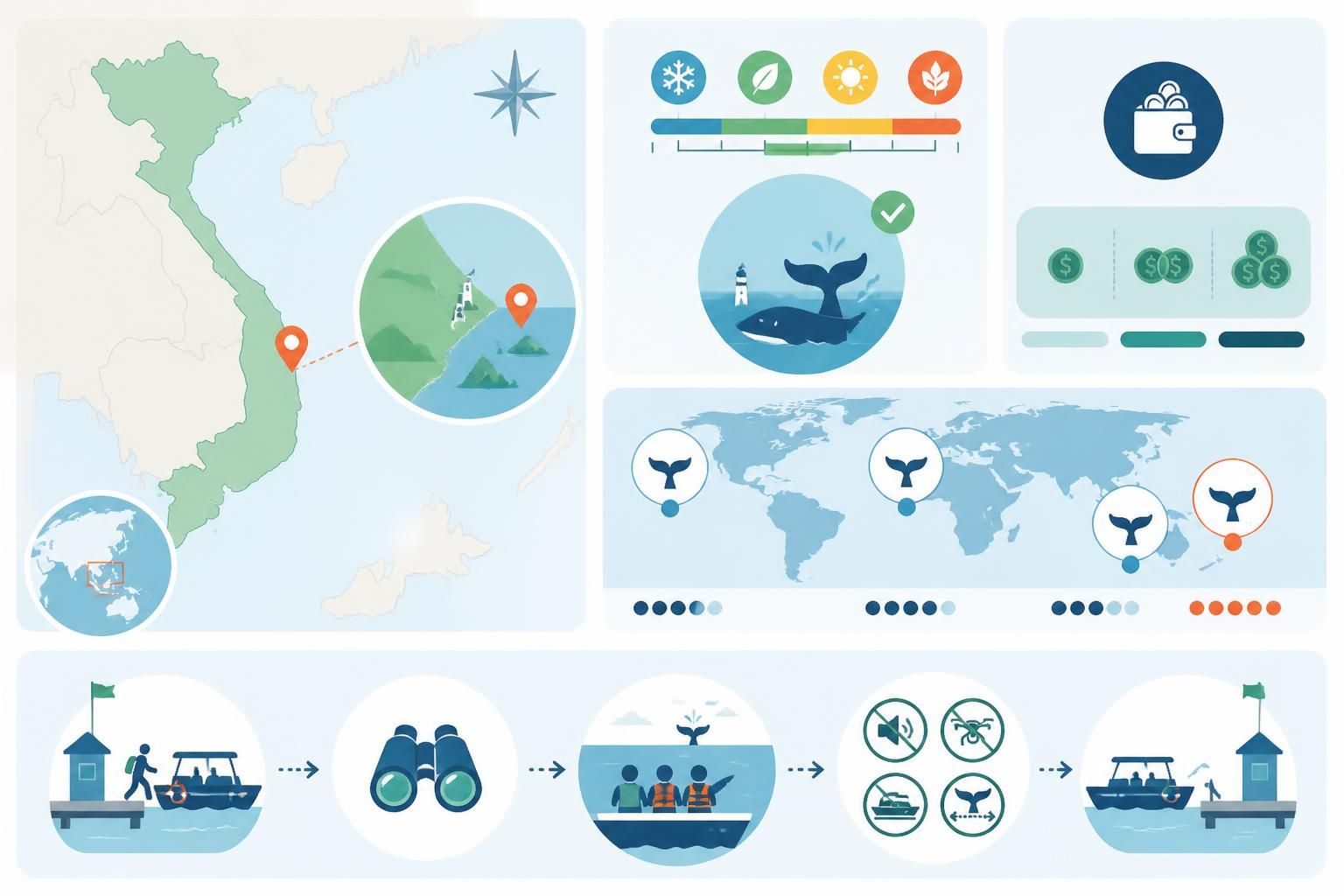 découvrez l'observation des baleines à đề gi, bình định, le seul site officiellement documenté de whale watching au vietnam. une expérience unique pour les amoureux de la nature et des cétacés.