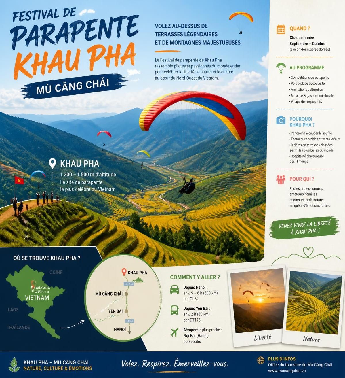 découvrez les meilleurs spots de parapente au vietnam, à đà lạt et mù cặng chải, pour une expérience unique et inoubliable dans le pays du ciel.