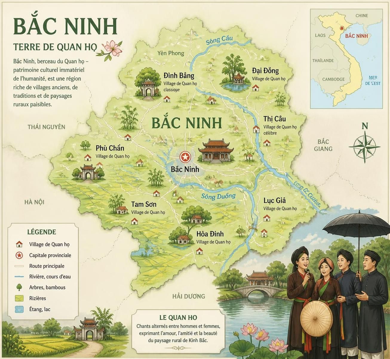 découvrez le quan họ bắc ninh, ces chants d'amour traditionnels en miroir, inscrits au patrimoine immatériel de l'unesco, symbole vivant de la culture vietnamienne.