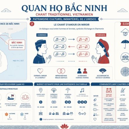 découvrez quan họ bắc ninh, les chants d'amour en miroir traditionnels du nord du vietnam, reconnus patrimoine immatériel de l'unesco pour leur richesse culturelle et leur beauté vocale unique.