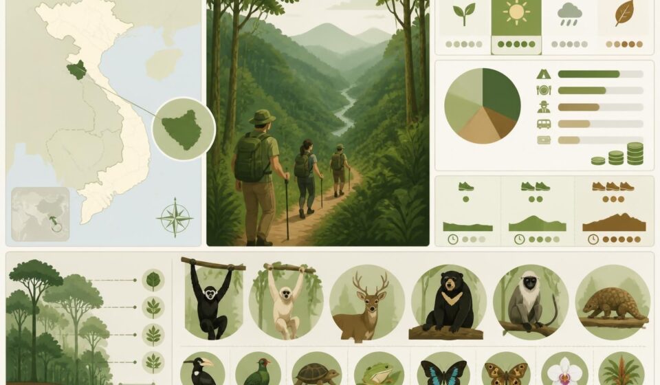 découvrez la randonnée dans la réserve de pù mát à nghệ an, une forêt primaire préservée du nord-centre du vietnam, célèbre pour ses gibbons et sa biodiversité exceptionnelle.