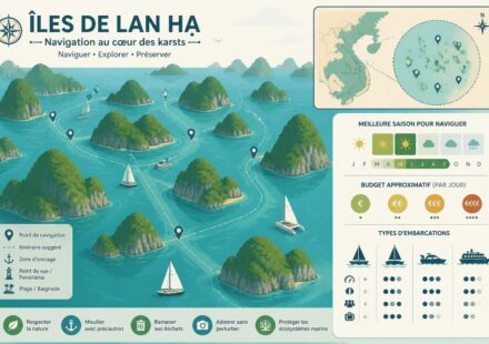Voile et catamaran dans les îles de Lan Hạ : naviguer entre les karsts verts au-dessus de l’eau découvrez la beauté unique des îles de lan hạ en voile et catamaran, naviguez entre les majestueux karsts verts flottant au-dessus de l'eau pour une expérience inoubliable.