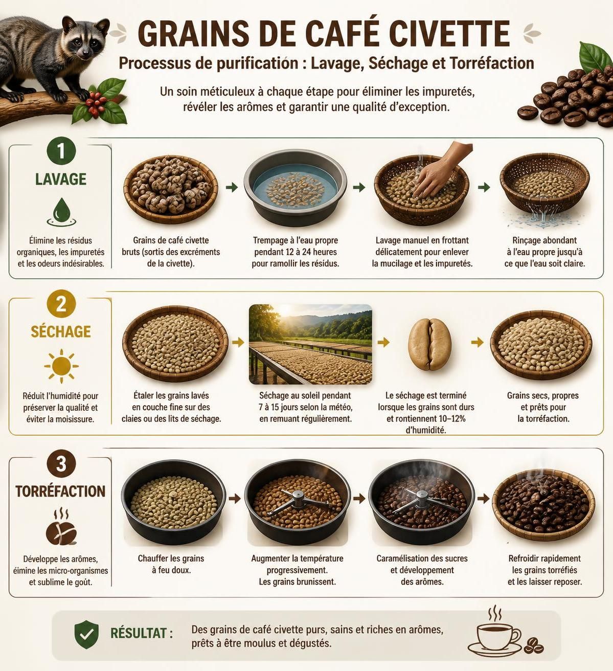 découvrez la vérité sans filtre sur le cà phê chồn, le café civette le plus célèbre et controversé du vietnam, entre tradition, goût unique et débats éthiques.
