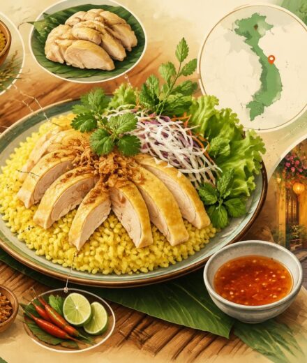 découvrez le cơm gà de hội an, réputé dans le monde entier : riz parfumé, poulet tendre et saveurs authentiques, souvent meilleurs au détour d’une ruelle.
