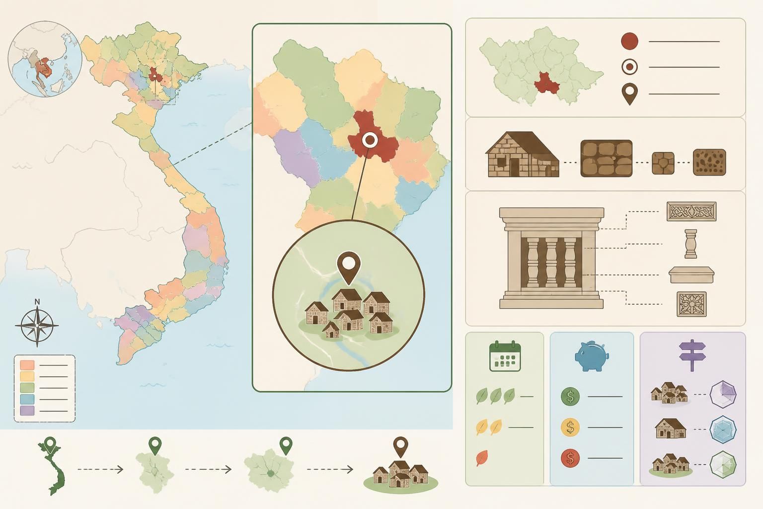 découvrez đường lâm, le village unique en pierre de latérite au vietnam, offrant une fenêtre exceptionnelle sur le xe siècle et son riche patrimoine historique à hà nội.