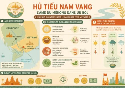 Hủ tiếu Nam Vang : la soupe khmère devenue l’emblème du Mékong — du Cambodge aux rues de Saïgon découvrez l'histoire et la saveur unique du hủ tiếu nam vang, la soupe khmère emblématique qui traverse le mékong, du cambodge aux rues animées de saïgon.