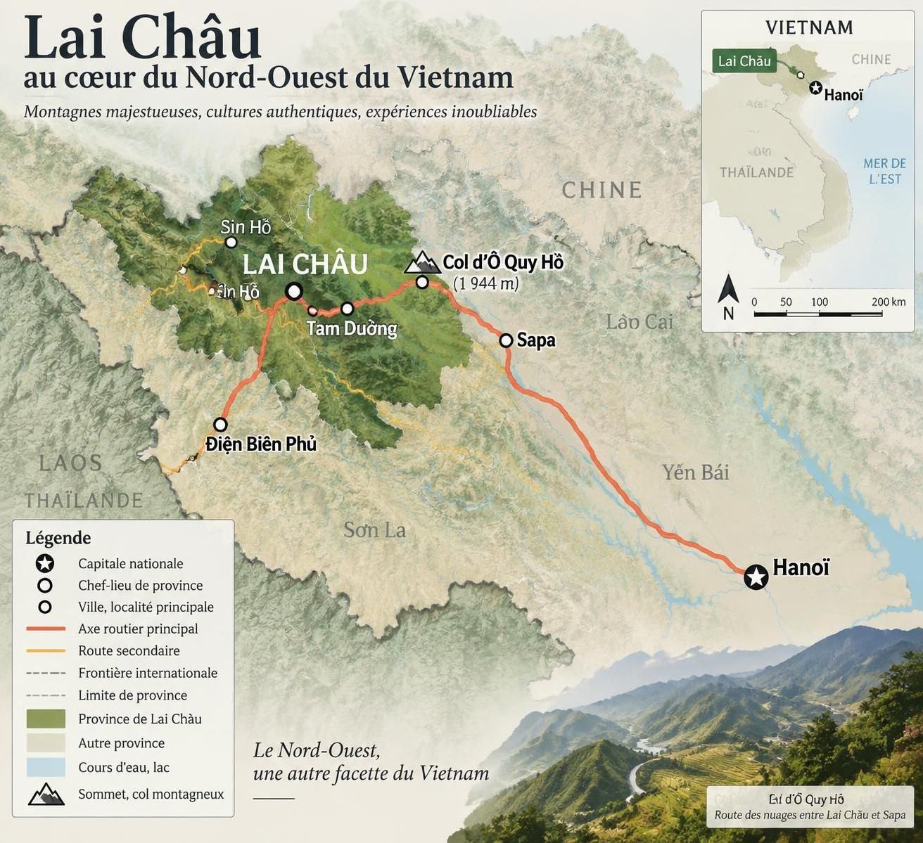 à lai châu, découvrez un vietnam plus sauvage que sapa : cols vertigineux, villages ethniques et montagnes grandioses au bout de la route.