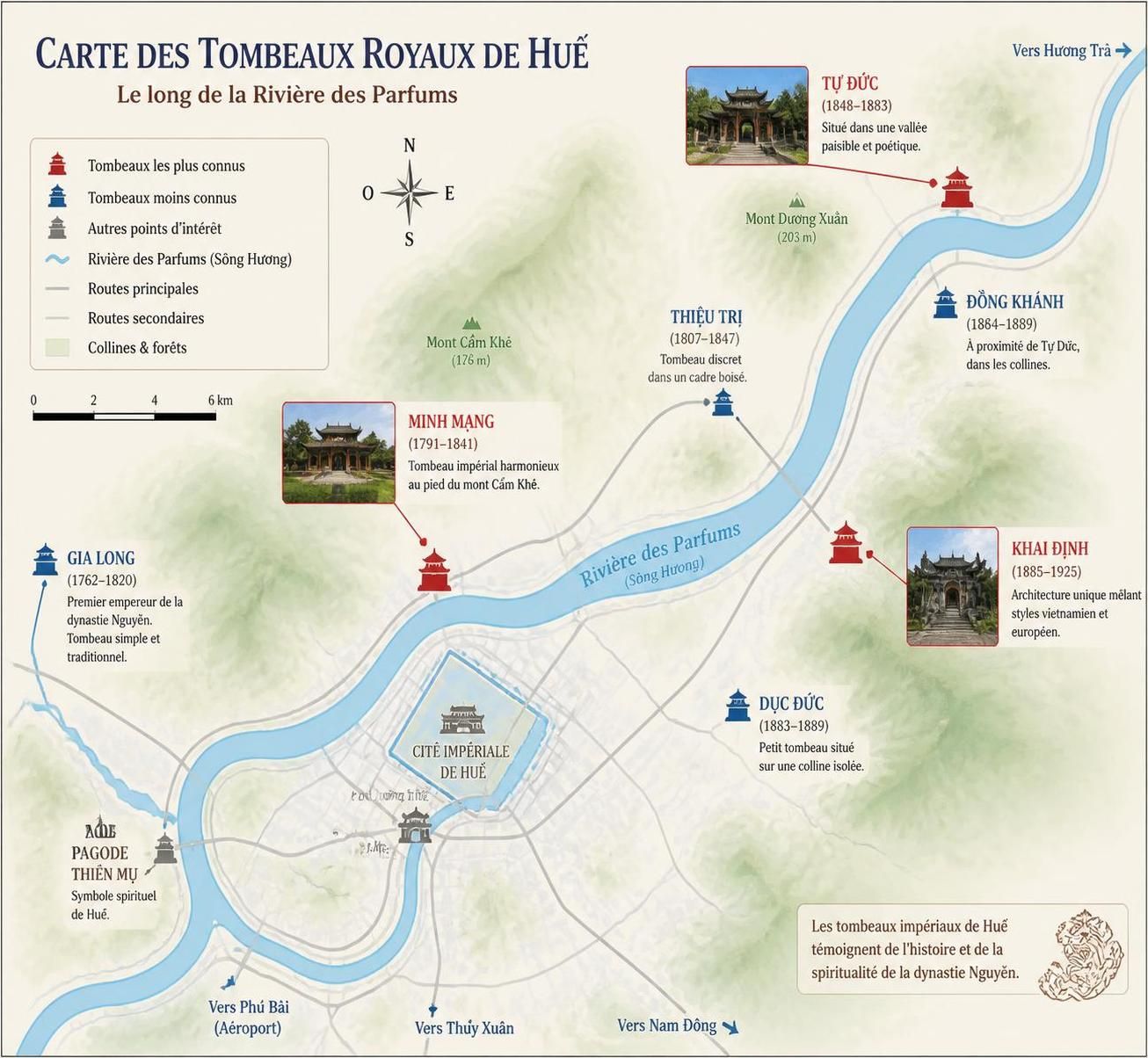 découvrez les tombeaux royaux de huế, notamment ceux de minh mạng et tự đức, ainsi que des sites méconnus que même les voyageurs passionnés oublient souvent de visiter.
