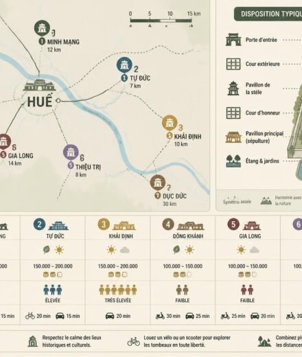 découvrez les tombeaux royaux de huế, notamment ceux de minh mạng et tự đức, ainsi que des sépultures méconnues que même les voyageurs passionnés oublient souvent de visiter.