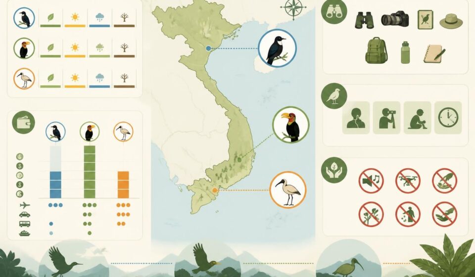 découvrez les meilleurs sites d'observation des oiseaux au vietnam, comme van long, cát tiên et bà bể, des lieux secrets prisés par les ornithologues pour une expérience unique en pleine nature.