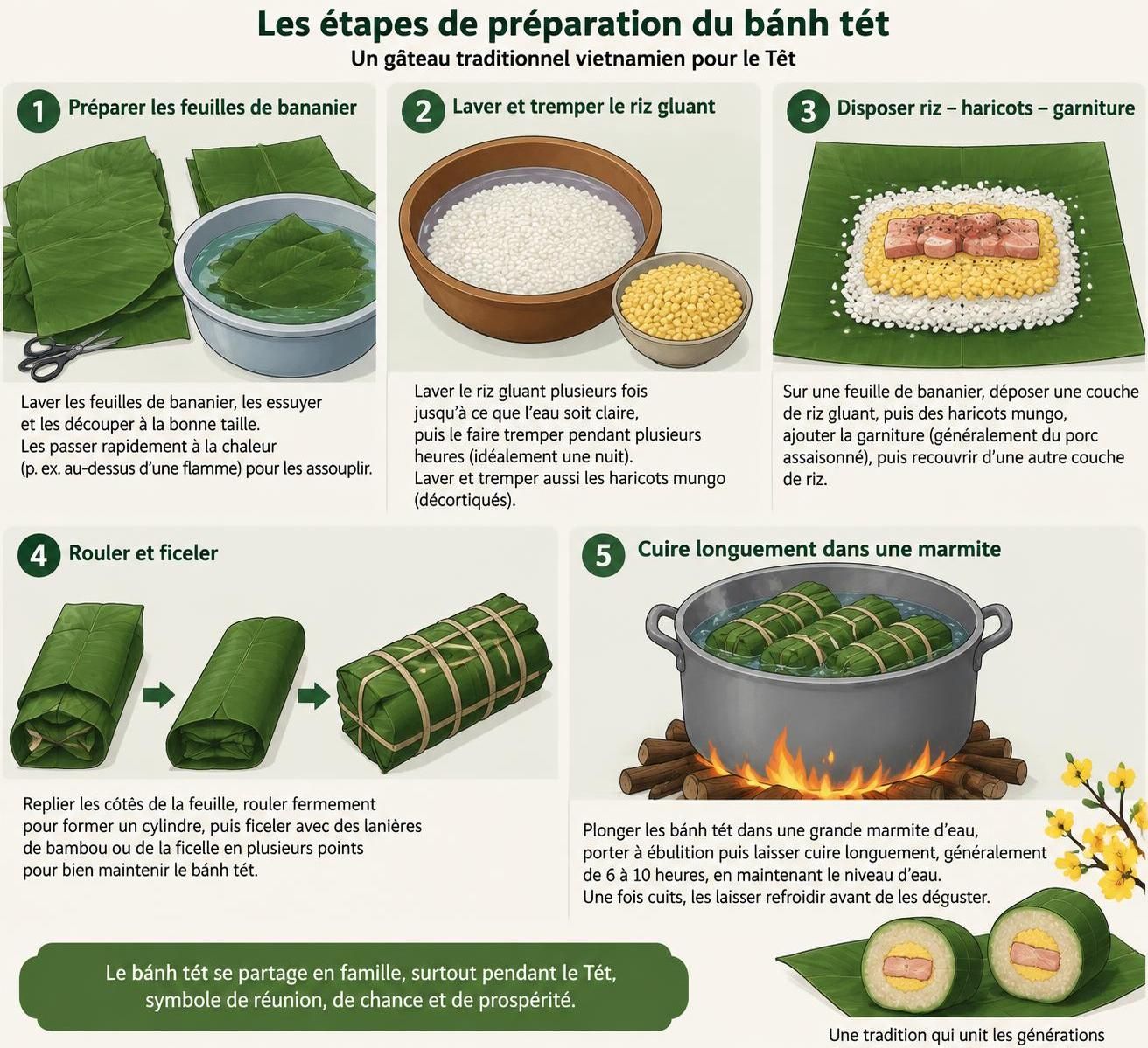 au vietnam, bánh chưng au nord et bánh tét au sud : découvrez leurs différences, leur histoire et ce que ces gâteaux du têt révèlent de l’identité nationale.