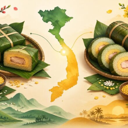 Bánh tét et bánh chưng : les gâteaux du Têt, Nord vs Sud — et ce que le choix révèle de l’identité du pays bánh chưng du nord, bánh tét du sud : découvrez les différences entre ces gâteaux du têt et ce qu’ils révèlent de l’identité vietnamienne.