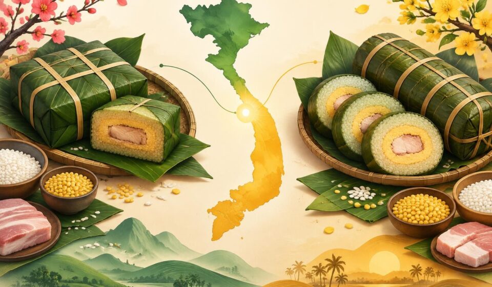 bánh chưng du nord, bánh tét du sud : découvrez les différences entre ces gâteaux du têt et ce qu’ils révèlent de l’identité vietnamienne.