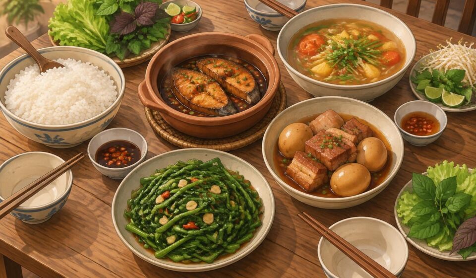 découvrez le bếp nhà, le repas familial vietnamien : des plats authentiques et généreux que les restaurants touristiques ne servent jamais.