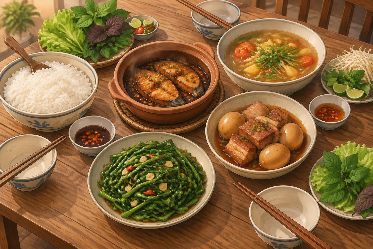 découvrez le bếp nhà, le repas familial vietnamien : des plats authentiques et généreux que les restaurants touristiques ne servent jamais.