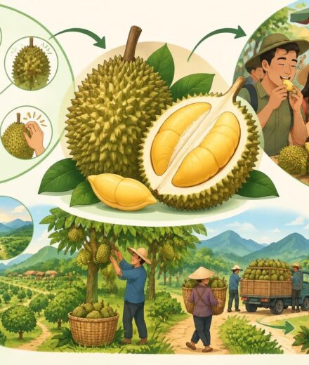 Durian au Vietnam : comment choisir le roi des fruits, où le manger et les planteurs des Hautes Terres qui en vivent au vietnam, apprenez à choisir un durian mûr, où savourer le roi des fruits et comment les planteurs des hautes terres en vivent.