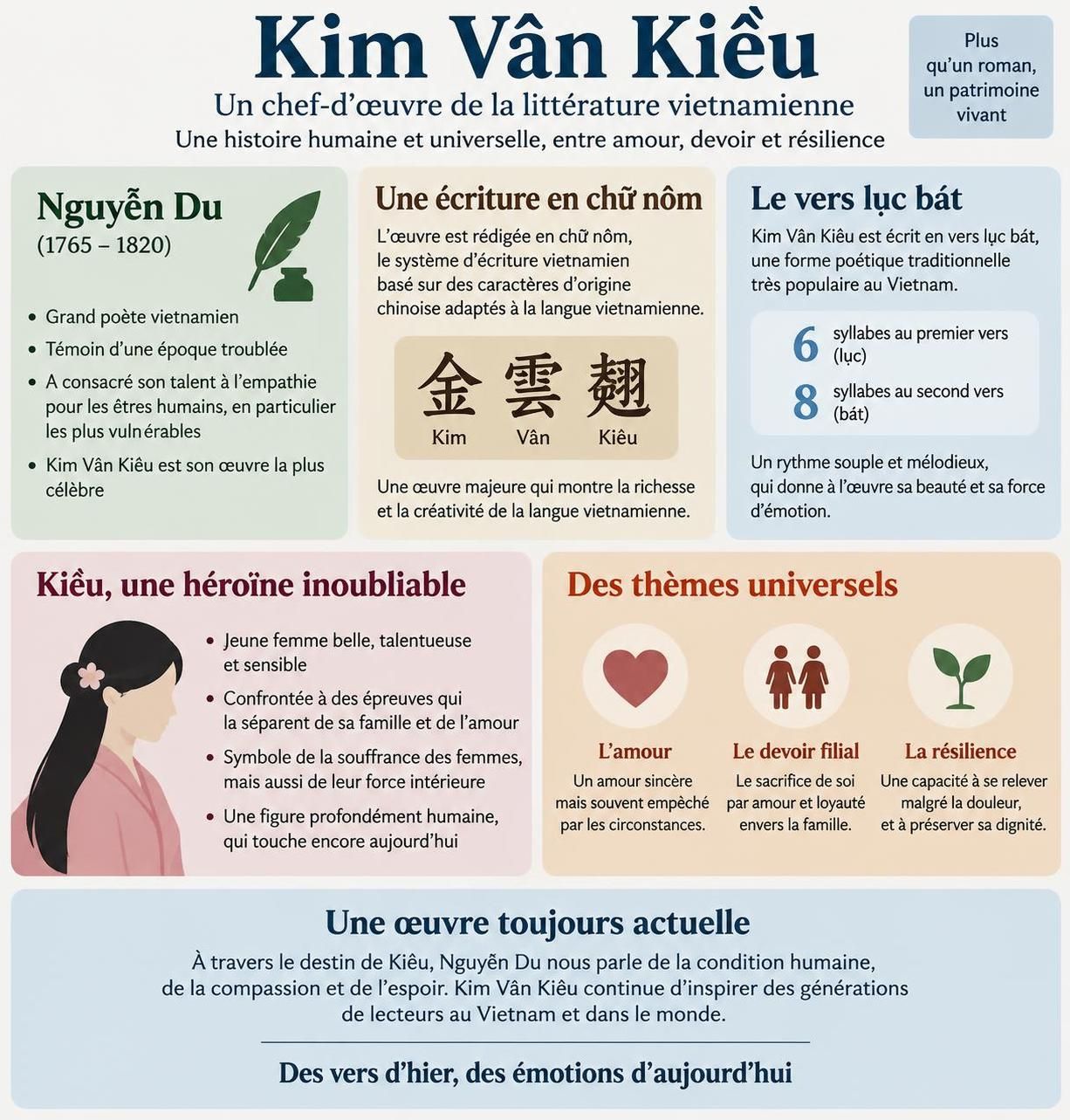 découvrez kim vân kiều, chef-d’œuvre de nguyễn du : l’épopée de thúy kiều, héroïne vietnamienne devenue symbole national et intemporel.