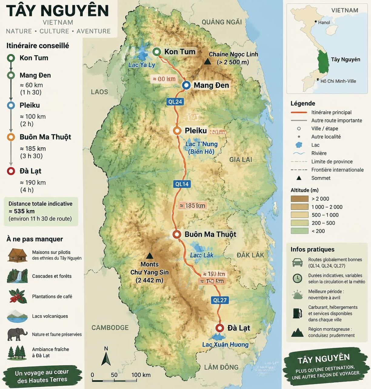 de kon tum à đà lạt, partez 5 jours sur les routes du tây nguyên : hauts plateaux, paysages grandioses et rencontres inoubliables.