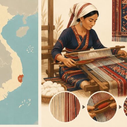 Le village de Mỹ Nghiệp (Ninh Thuận) : les tisseuses Cham qui perpétuent des motifs millénaires au métier à main à mỹ nghiệp, les tisseuses cham de ninh thuận perpétuent des motifs millénaires et un savoir-faire unique sur leurs métiers à main.