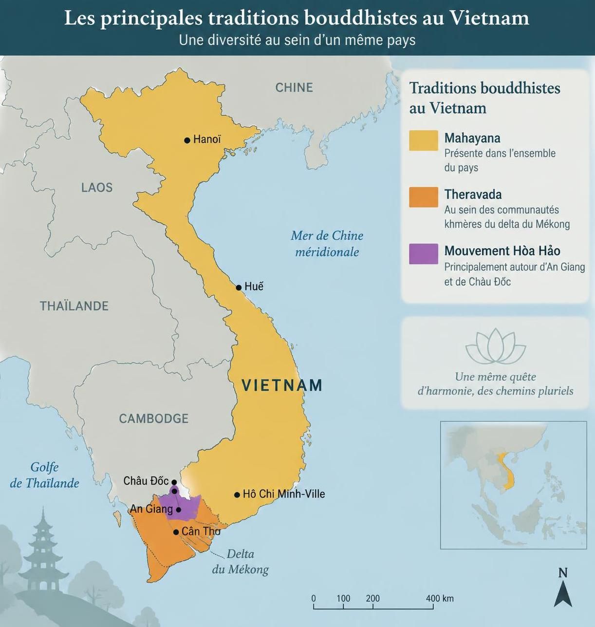 découvrez les trois visages du bouddhisme vietnamien : mahayana, theravada et hòa hảo, entre traditions, pratiques et diversité spirituelle.