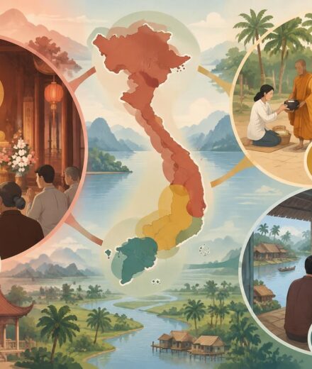 Les trois bouddhismes du Vietnam : Mahayana, Theravada et Hòa Hảo — trois pratiques, trois visages d’un pays découvrez les trois courants bouddhistes du vietnam — mahayana, theravada et hòa hảo — et explorez leurs pratiques, leurs croyances et les visages d’un pays.