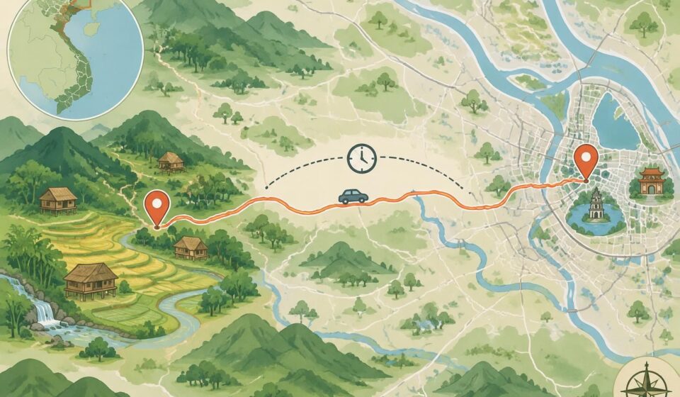 à 1 h de hanoï, découvrez les villages mường de lương sơn, dans la province de hòa bình : randonnées, paysages paisibles et nuits chez l’habitant.