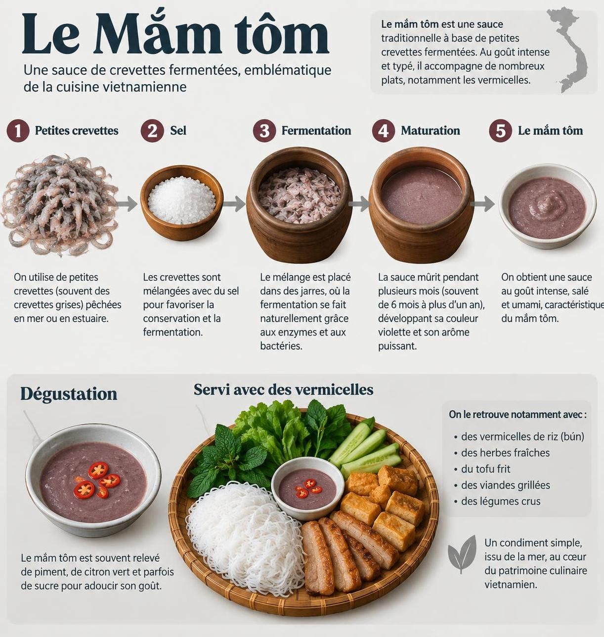 découvrez le mắm tôm, cette pâte de crevettes fermentée incontournable au vietnam, adorée des locaux mais souvent redoutée des voyageurs.