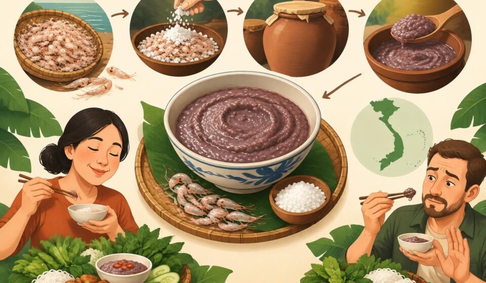 découvrez le mắm tôm, cette pâte de crevettes fermentée au goût puissant, incontournable au vietnam et souvent redoutée par les voyageurs.