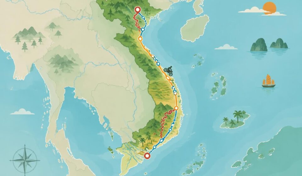 de hanoï à hô chi minh-ville à moto : découvrez les étapes incontournables, les routes à suivre et les conseils pour parcourir les 1 730 km de cet itinéraire mythique.