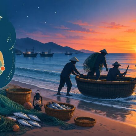 Pêche de nuit avec les pêcheurs de Phan Rang : monter sur un bateau rond au lever du soleil vivez une pêche de nuit avec les pêcheurs de phan rang, puis embarquez sur un bateau rond au lever du soleil pour découvrir la côte vietnamienne.