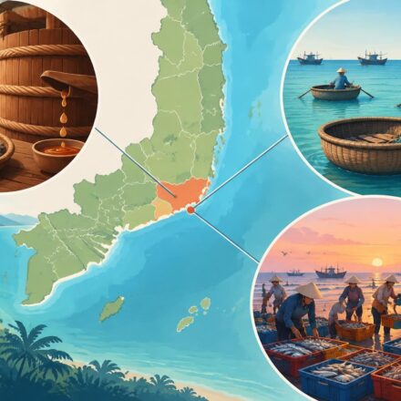 Phan Thiết, la vraie ville de Bình Thuận : la sauce de poisson, les bateaux ronds et les marchés de l’aube découvrez phan thiết, ville emblématique de bình thuận, entre fabrication de sauce de poisson, bateaux ronds et marchés animés dès l’aube.