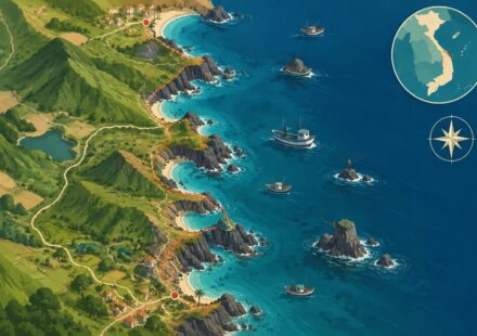 explorez la côte de quy nhon entre nhơn lý et bãi xép : falaises volcaniques, baies secrètes et rencontres avec les pêcheurs locaux.