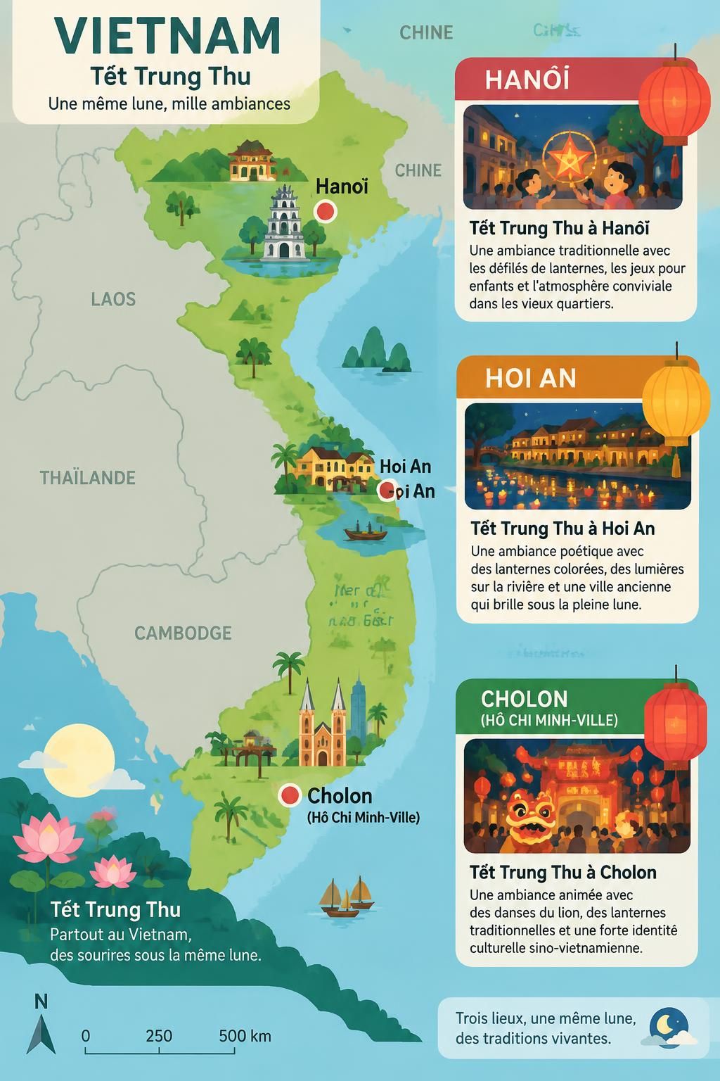 découvrez tết trung thu, la fête vietnamienne de la mi-automne : gâteaux de lune, lanternes colorées et traditions qui enchantent les enfants.